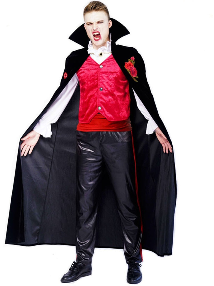 Couple's Halloween Rose Embroidery Vampire Stage Performance Party Costume Angelwarriorfitness.com