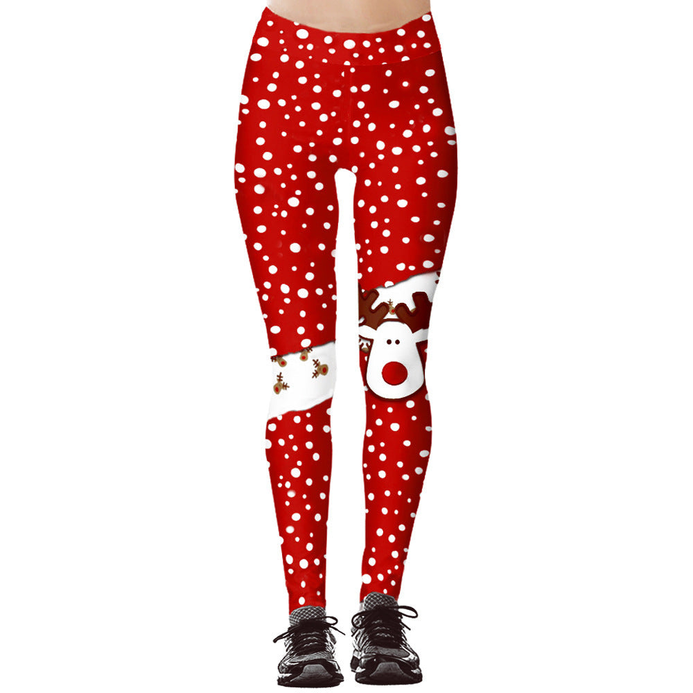 Christmas Printed Sports Hip Raise High Waist Leggings Angelwarriorfitness.com