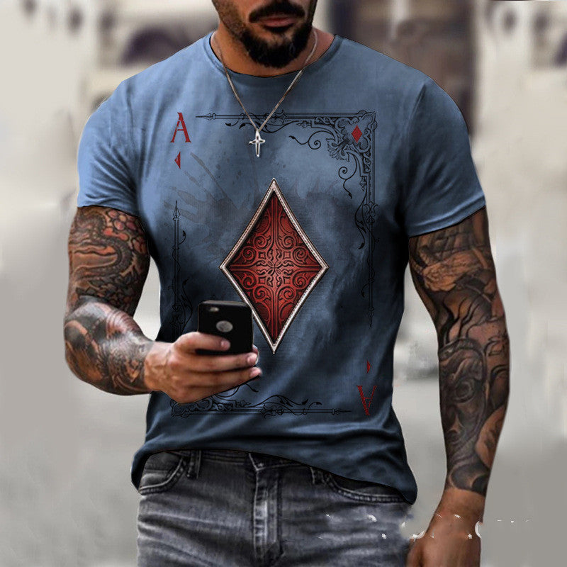 Playing Card Printing Men's T-Shirt Top Angelwarriorfitness.com