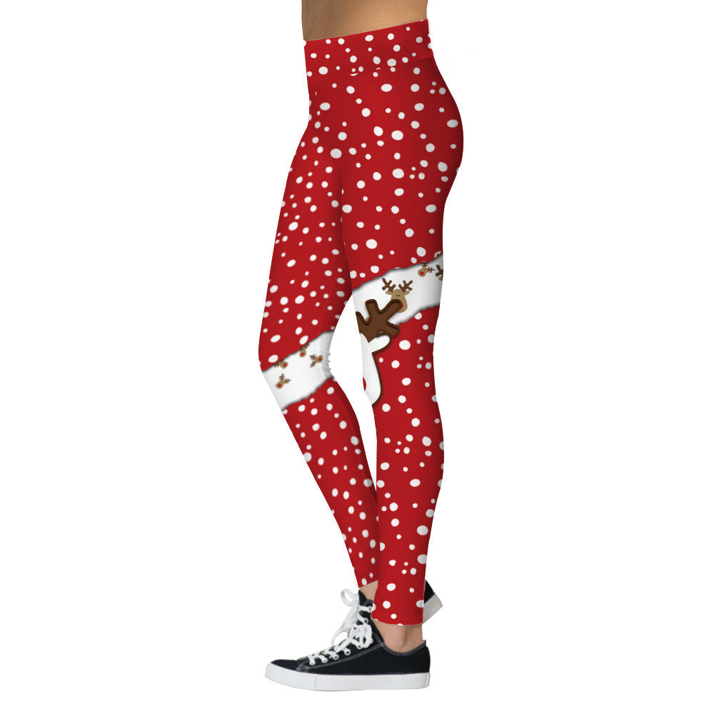 Christmas Printed Sports Hip Raise High Waist Leggings Angelwarriorfitness.com