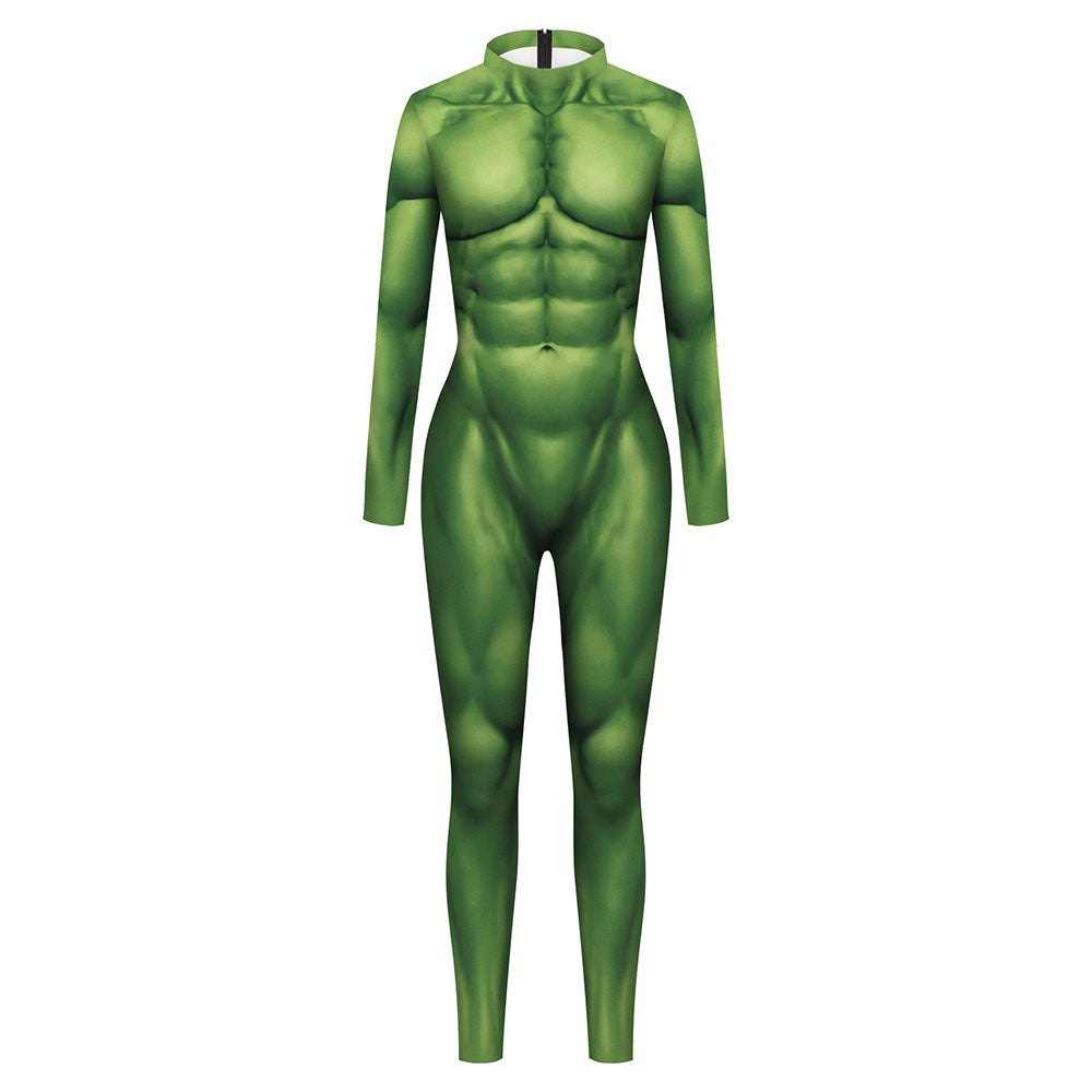 Cosplay Costume Muscle 3D Printing Male Long Sleeve Halloween Carnival Jumpsuits Angelwarriorfitness.com