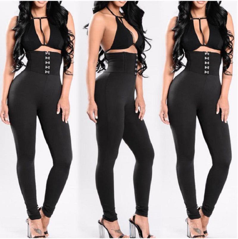 Fashion High Waist Black Color  Length Pants Trousers Angelwarriorfitness.com