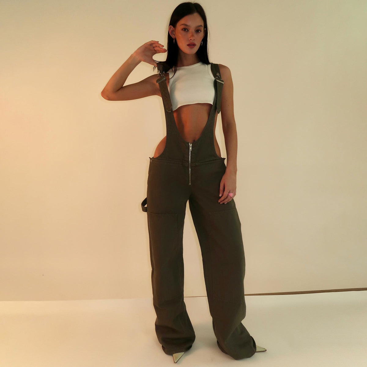 Y2K Denim Overalls With Pockets Fashion Loose Jumpsuit Streetwear Zipper Jeans Pants Womens Clothing Angelwarriorfitness.com