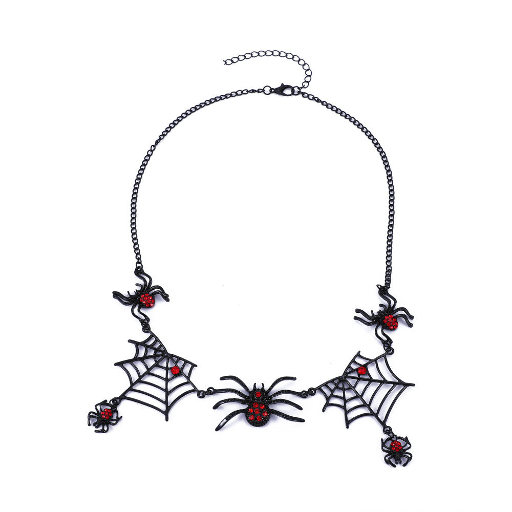 Halloween Spider And Spider Web Necklace Personality Clavicle Necklace Fashion Jewelry Accessories Angelwarriorfitness.com