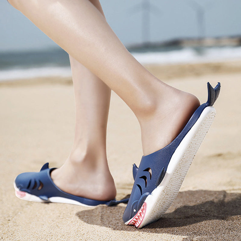 Shark Slippers Beach Shoes Home Flat Slippers Women Men Angelwarriorfitness.com