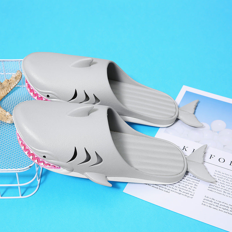 Shark Slippers Beach Shoes Home Flat Slippers Women Men Angelwarriorfitness.com