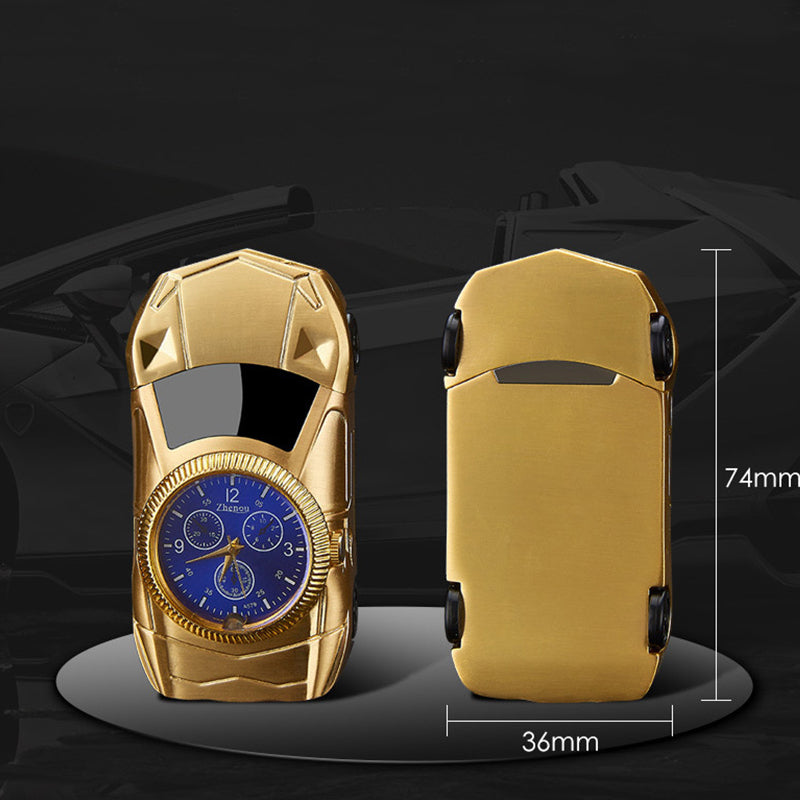 Sports Car Windproof Watch Lighter Creative Colorful Flashing Light Angelwarriorfitness.com