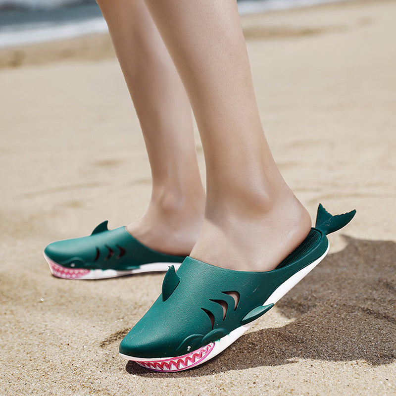 Shark Slippers Beach Shoes Home Flat Slippers Women Men Angelwarriorfitness.com