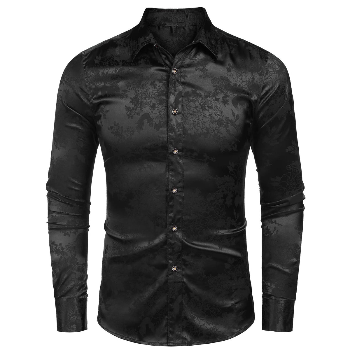 Men's Silk Satin Dress Shirt Angelwarriorfitness.com