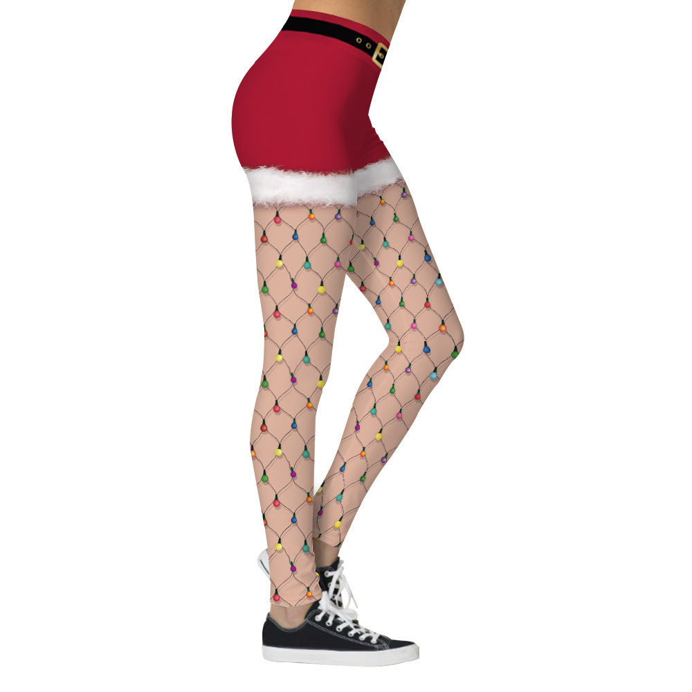 Christmas Printed Sports Hip Raise High Waist Leggings Angelwarriorfitness.com