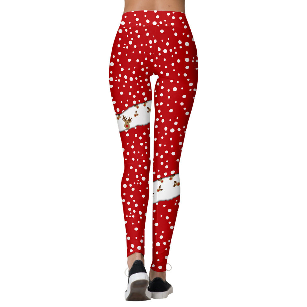 Christmas Printed Sports Hip Raise High Waist Leggings Angelwarriorfitness.com