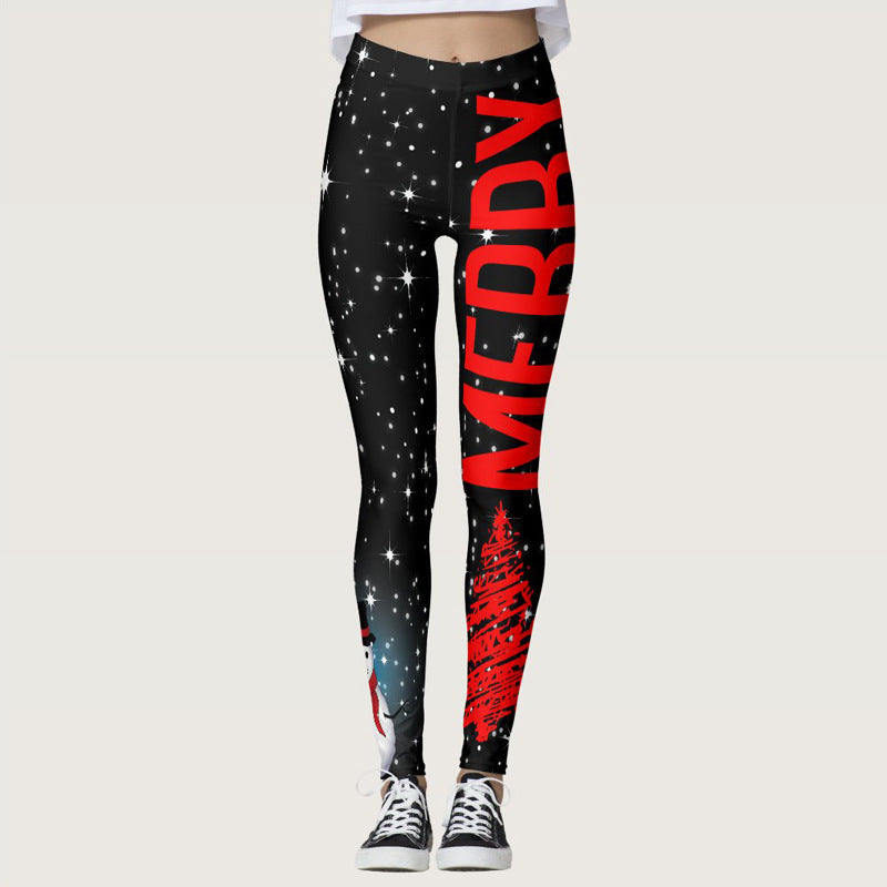 Christmas Printed Sports Hip Raise High Waist Leggings Angelwarriorfitness.com