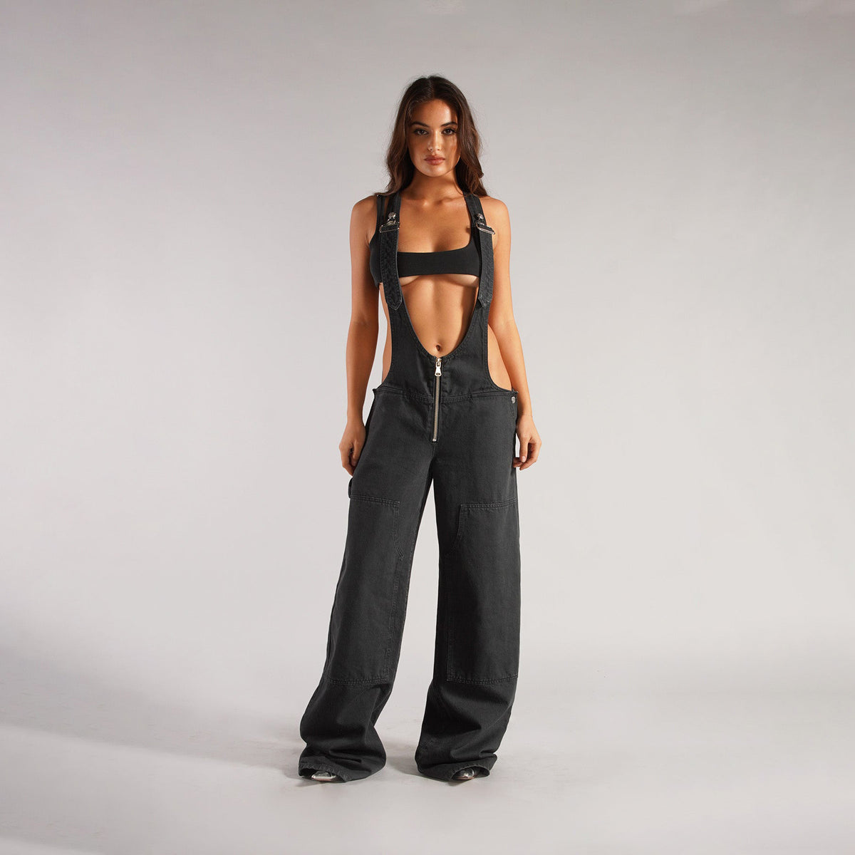 Y2K Denim Overalls With Pockets Fashion Loose Jumpsuit Streetwear Zipper Jeans Pants Womens Clothing Angelwarriorfitness.com