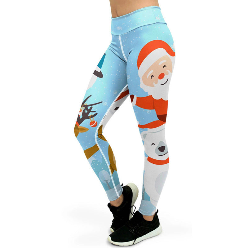 Christmas Printed Sports Hip Raise High Waist Leggings Angelwarriorfitness.com