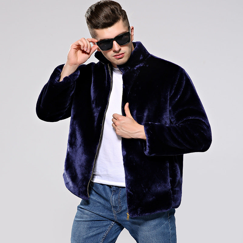 Men's Faux Fur Jacket Mink Fur Coat Angelwarriorfitness.com