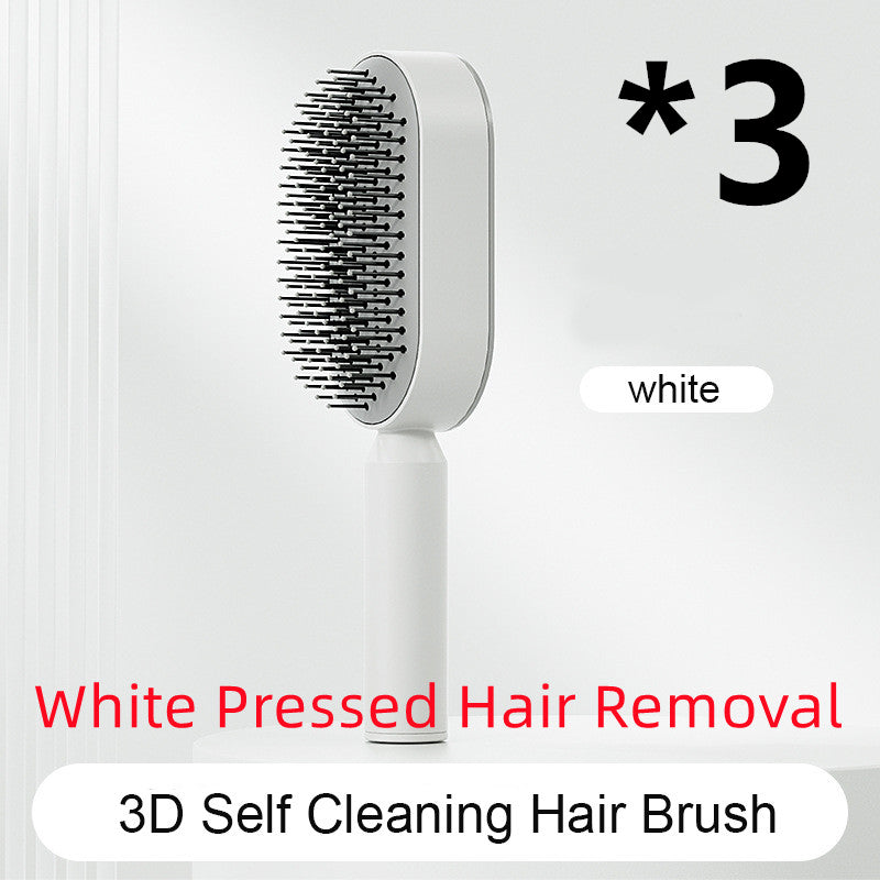 Self Cleaning Hair Brush For Women One-key Cleaning Hair Loss Airbag Massage Scalp Comb Anti-Static Hairbrush Angelwarriorfitness.com