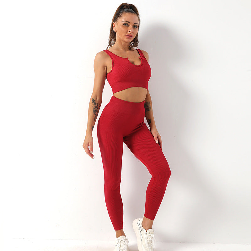 Yoga Suit Female Yoga Sportswear Bra Vest Hip Lift Trousers Angelwarriorfitness.com