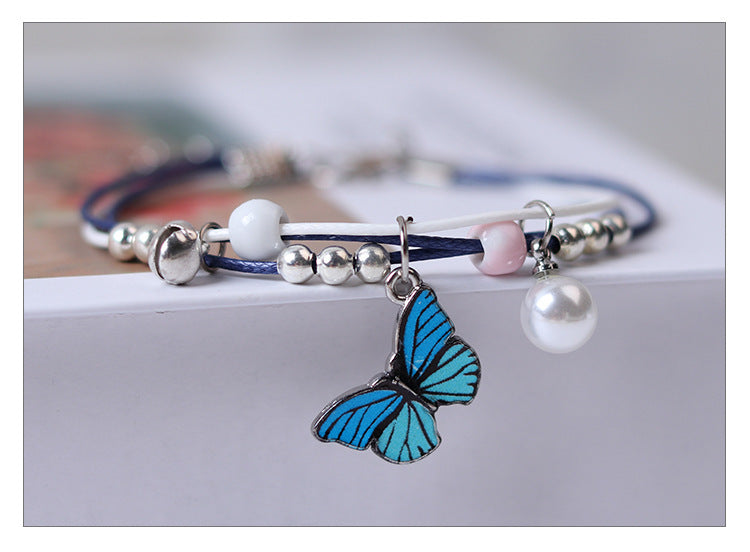 Women's Butterfly Pearl Couple Bracelet Angelwarriorfitness.com