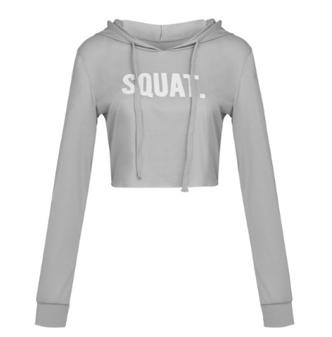 Women Fashion Active Hoodies Long Sleeve Crop Top Letter Print Loose Hooded sudaderas mujer harajuku hoodie sweat femme NEW Angelwarriorfitness.com