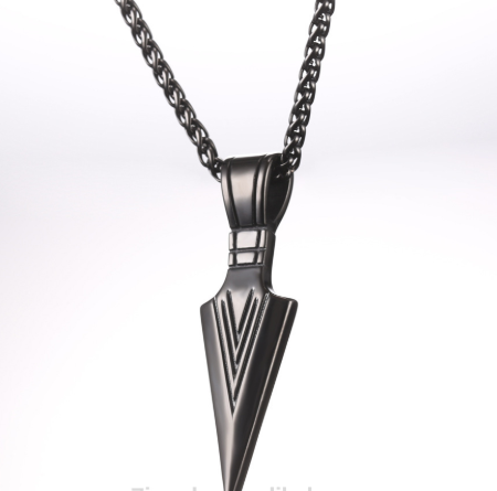 European America jewelry men stainless steel spear necklace with chain Angelwarriorfitness.com