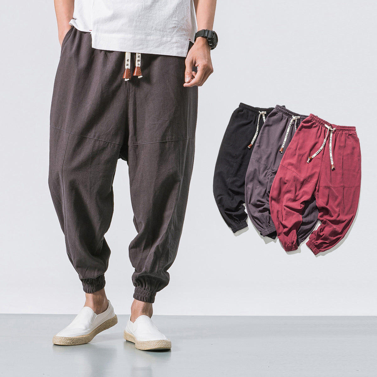 Mens Hip Hop Streetwear Gym Joggers Pants Drawstring Elastic Pockets Tapered Sweatpants Angelwarriorfitness.com