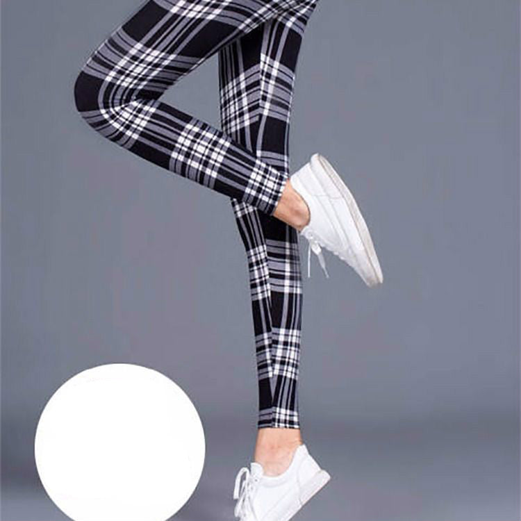 Milk silk check leggings Angelwarriorfitness.com