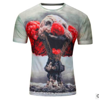 Mens T-shirt Pizza  Mushroom   Headshot Clown Lightning Man 3Dprint  T-shirt Angelwarriorfitness.com