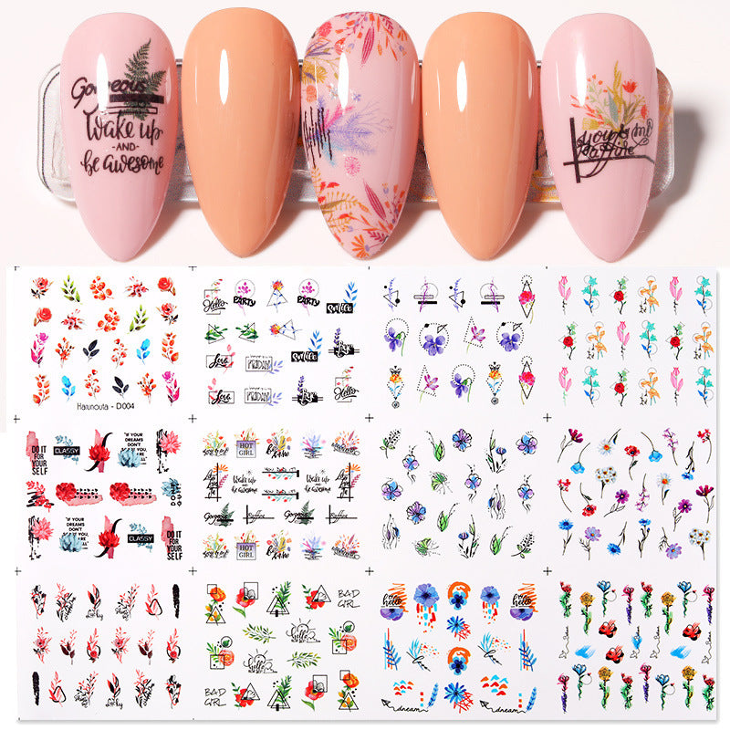 New Nail Art Watermark Sticker Art Leaves Character Decals Angelwarriorfitness.com