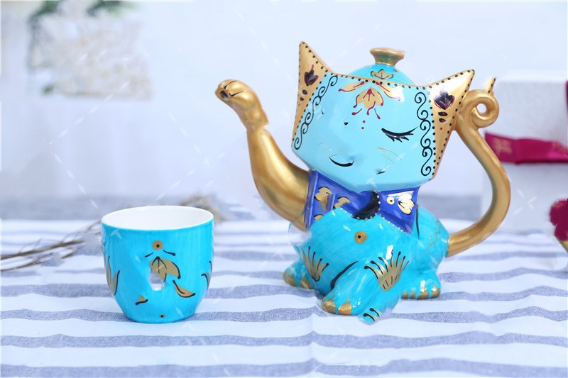 High Temperature Hand Color Cute Cat Teapot Angelwarriorfitness.com
