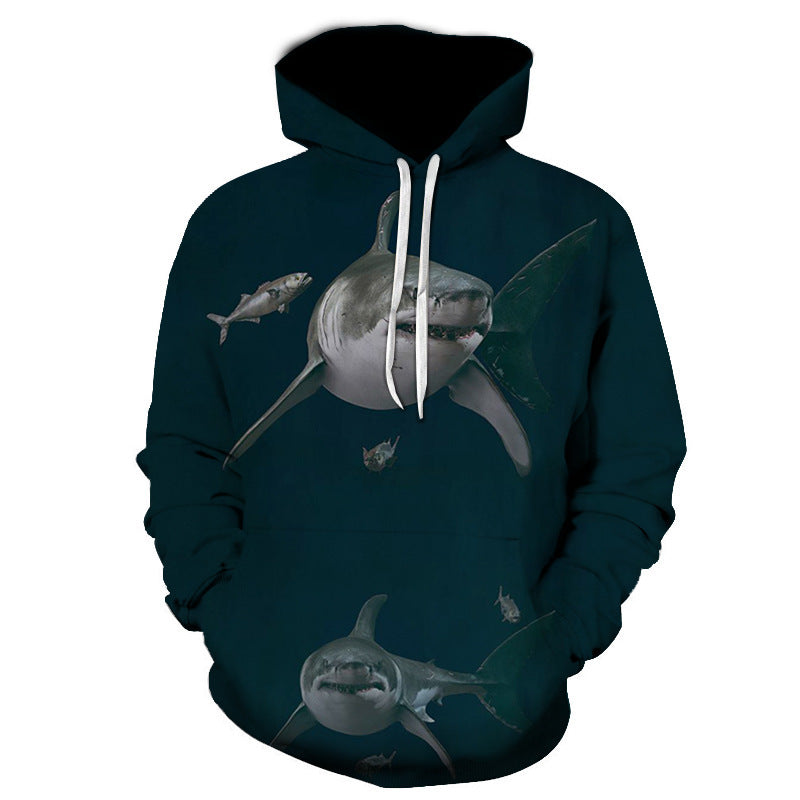 Shark Pullover Loose Hoodie For  Men And Women 3 D Hoodies Angelwarriorfitness.com