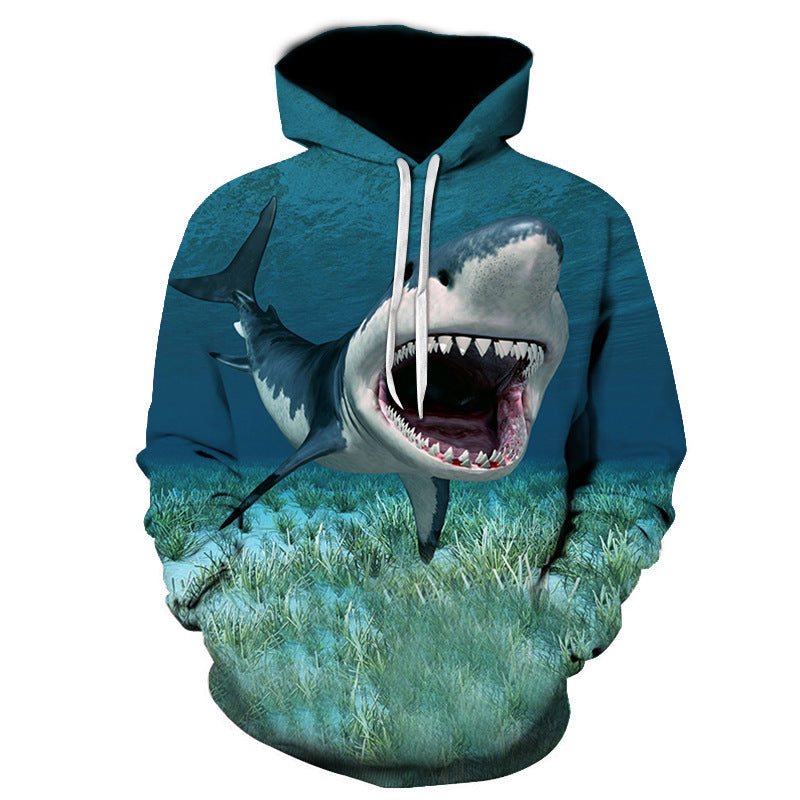 Shark Pullover Loose Hoodie For  Men And Women 3 D Hoodies Angelwarriorfitness.com