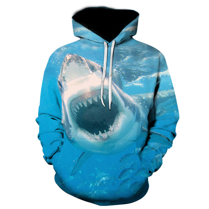 Shark Pullover Loose Hoodie For  Men And Women 3 D Hoodies Angelwarriorfitness.com