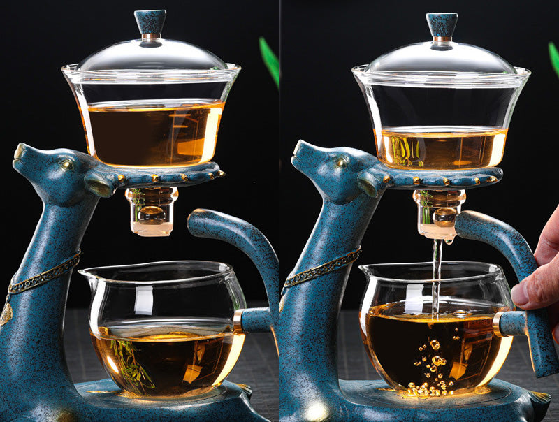 Creative Deer Glass Teapot Heat-resistant Glass Teapot Infuser Tea Turkish Drip Pot Angelwarriorfitness.com