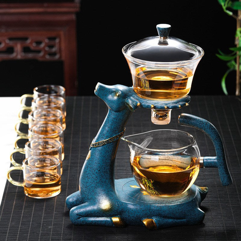 Creative Deer Glass Teapot Heat-resistant Glass Teapot Infuser Tea Turkish Drip Pot Angelwarriorfitness.com