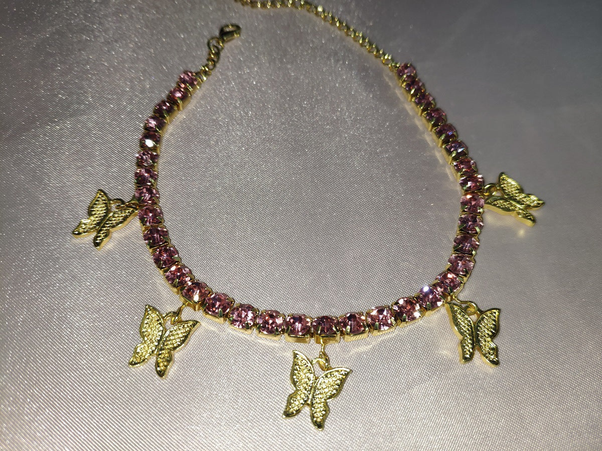 Butterfly Pendant Anklet Angelwarriorfitness.com