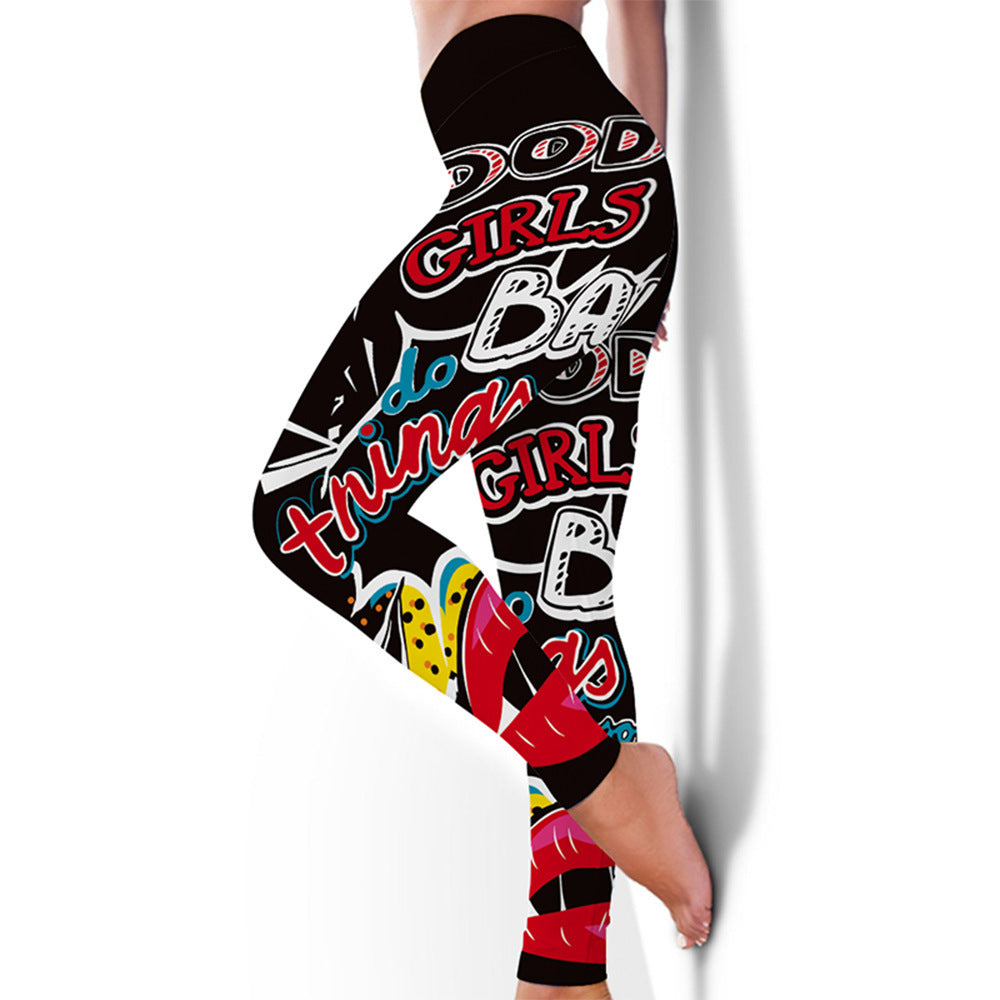 New Fitness High Elasticity Sweat-Absorbent Digital Printing Flower Butterfly Leggings High Waist Slim Yoga Pants Leggings Women Angelwarriorfitness.com