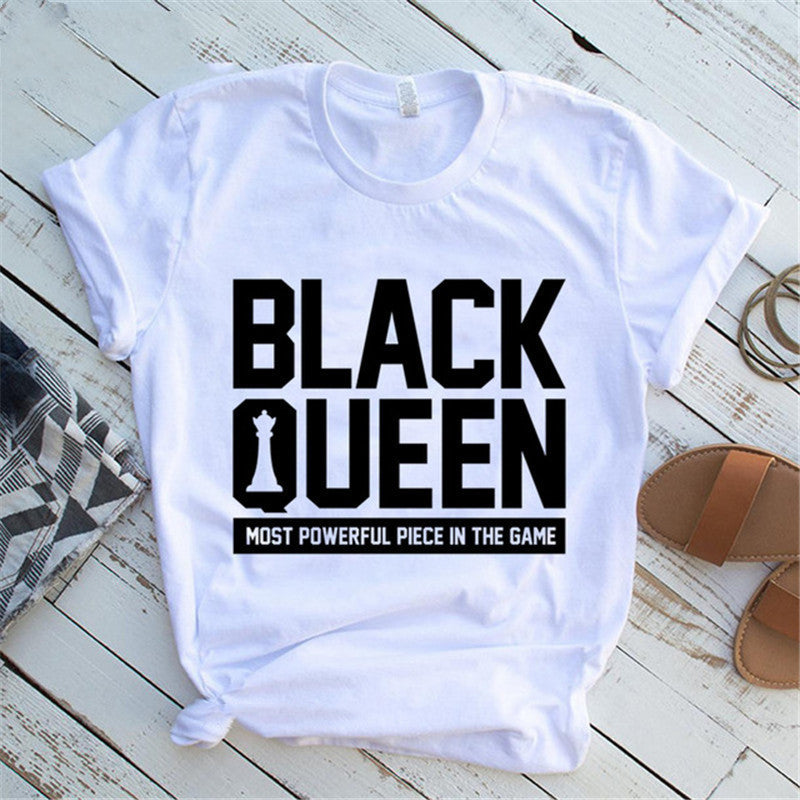 Women T Shirt Fashion Casual Cartoon Feminism Cartoon African Girl Print Ladies Short Sleeve T-shirt Angelwarriorfitness.com