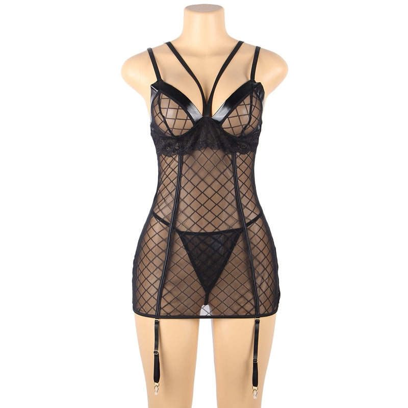 Comeondear Lace Gartered Lingerie Mesh Erotische Lingerie Angelwarriorfitness.com