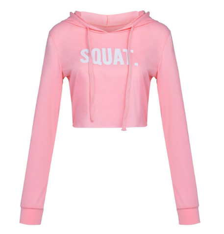 Women Fashion Active Hoodies Long Sleeve Crop Top Letter Print Loose Hooded sudaderas mujer harajuku hoodie sweat femme NEW Angelwarriorfitness.com