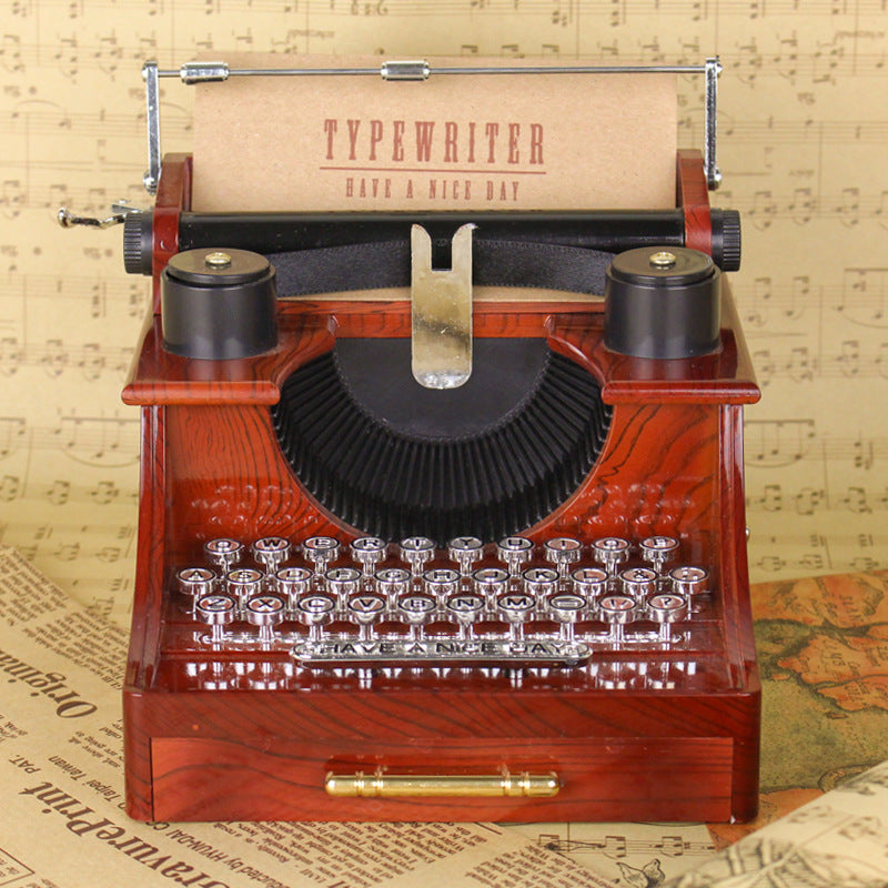 Typewriter clockwork music box Angelwarriorfitness.com