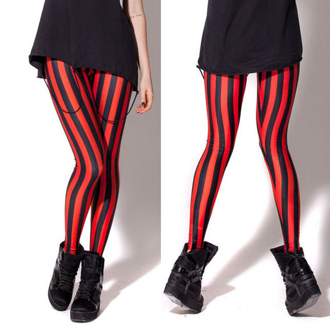 Black Rose Striped Leggings Angelwarriorfitness.com