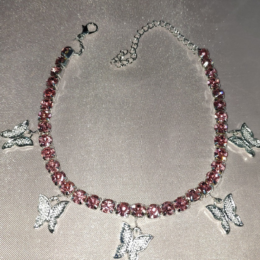 Butterfly Pendant Anklet Angelwarriorfitness.com