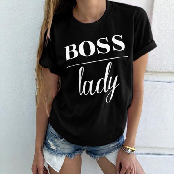 Summer Fashion Women Casual Letter Printed T-shirt Tops Lady Tee Printed Short Sleeve Tops Angelwarriorfitness.com