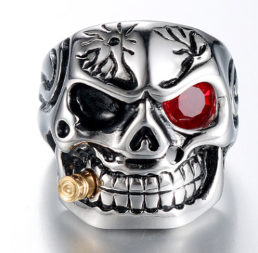 Skull Steel Ring Personalized Punk Men's Ring Jewelry Angelwarriorfitness.com