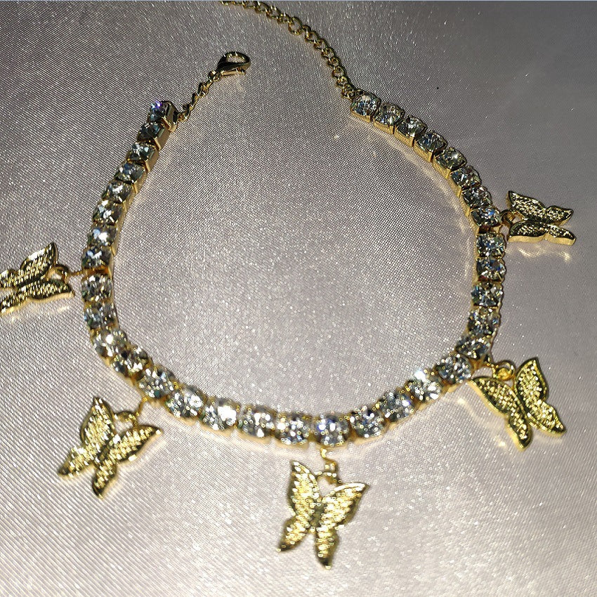 Butterfly Pendant Anklet Angelwarriorfitness.com