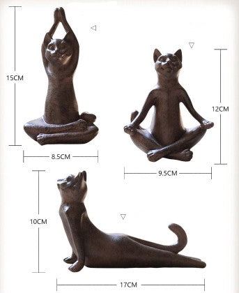 Cat Yoga Statues Angelwarriorfitness.com