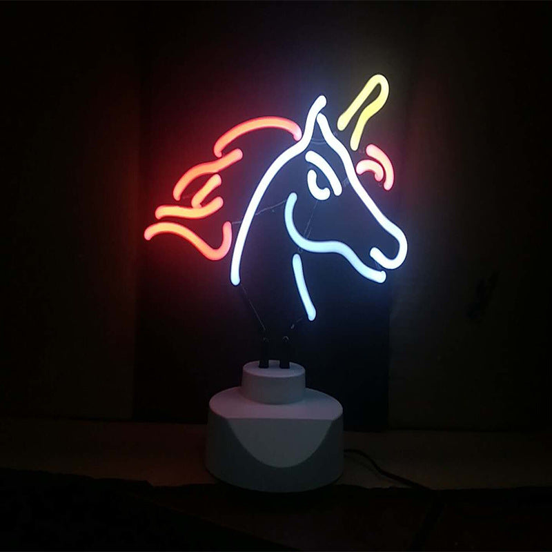 Creative Decoration Desktop Unicorn Neon Lights Angelwarriorfitness.com