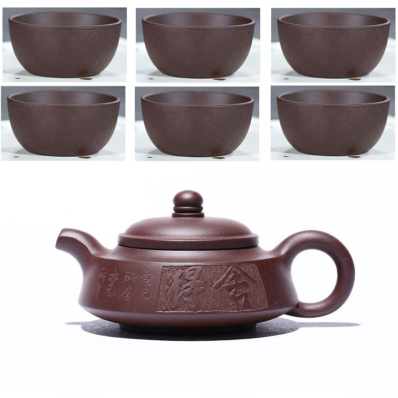 Purple Clay Teapot Set Angelwarriorfitness.com