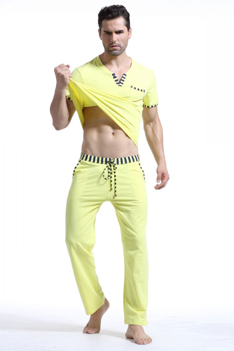 Home service men's autumn suit cotton sportswear pajamas pajamas Angelwarriorfitness.com