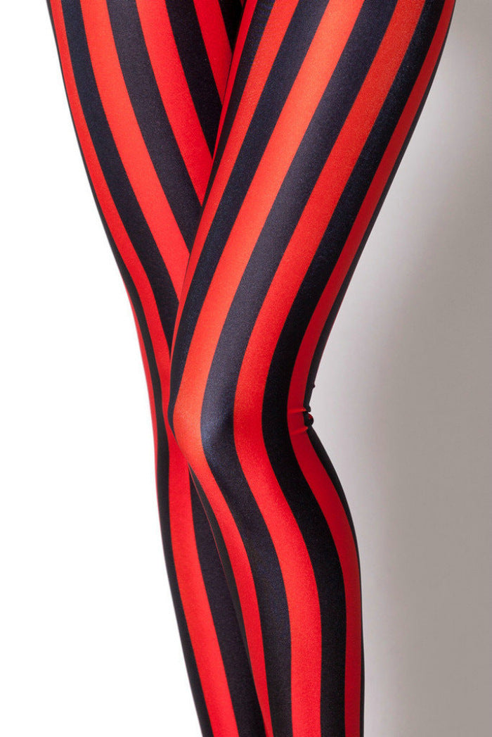 Black Rose Striped Leggings Angelwarriorfitness.com